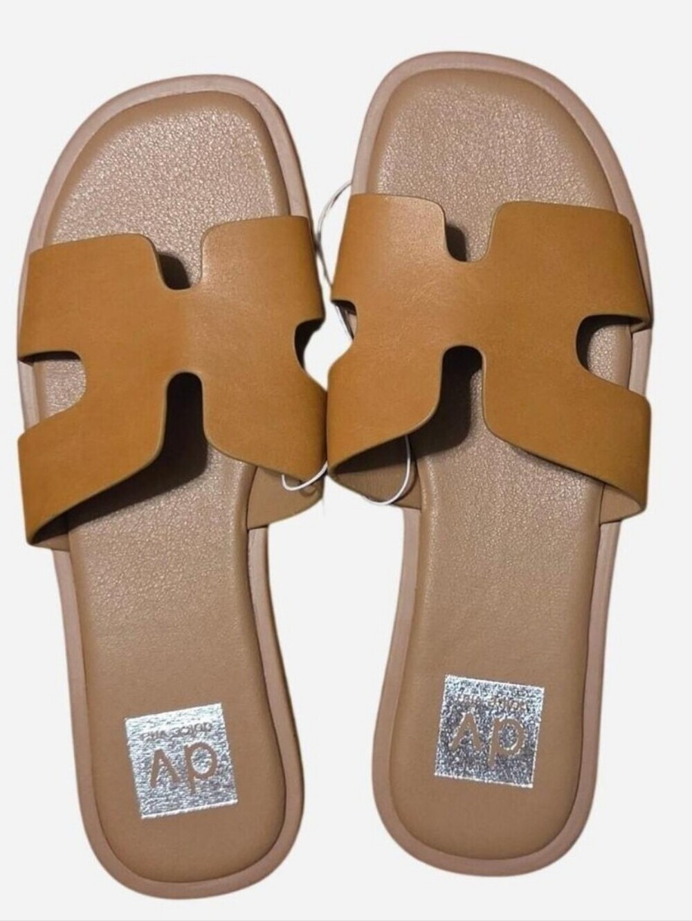 Dolce Vita Tan Cutout Slide Sandals Women's 7 Hollie NWOT Tomato Girl Clean Girl
